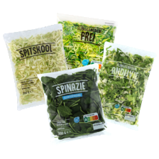 Prei fijn, spitskool, spinazie gewassen
zakje à 200 gram
of andijvie fijn zakje à 250 gram